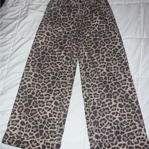 Pilcro Anthropologie Leopard Print Wide Leg Jeans Women’s